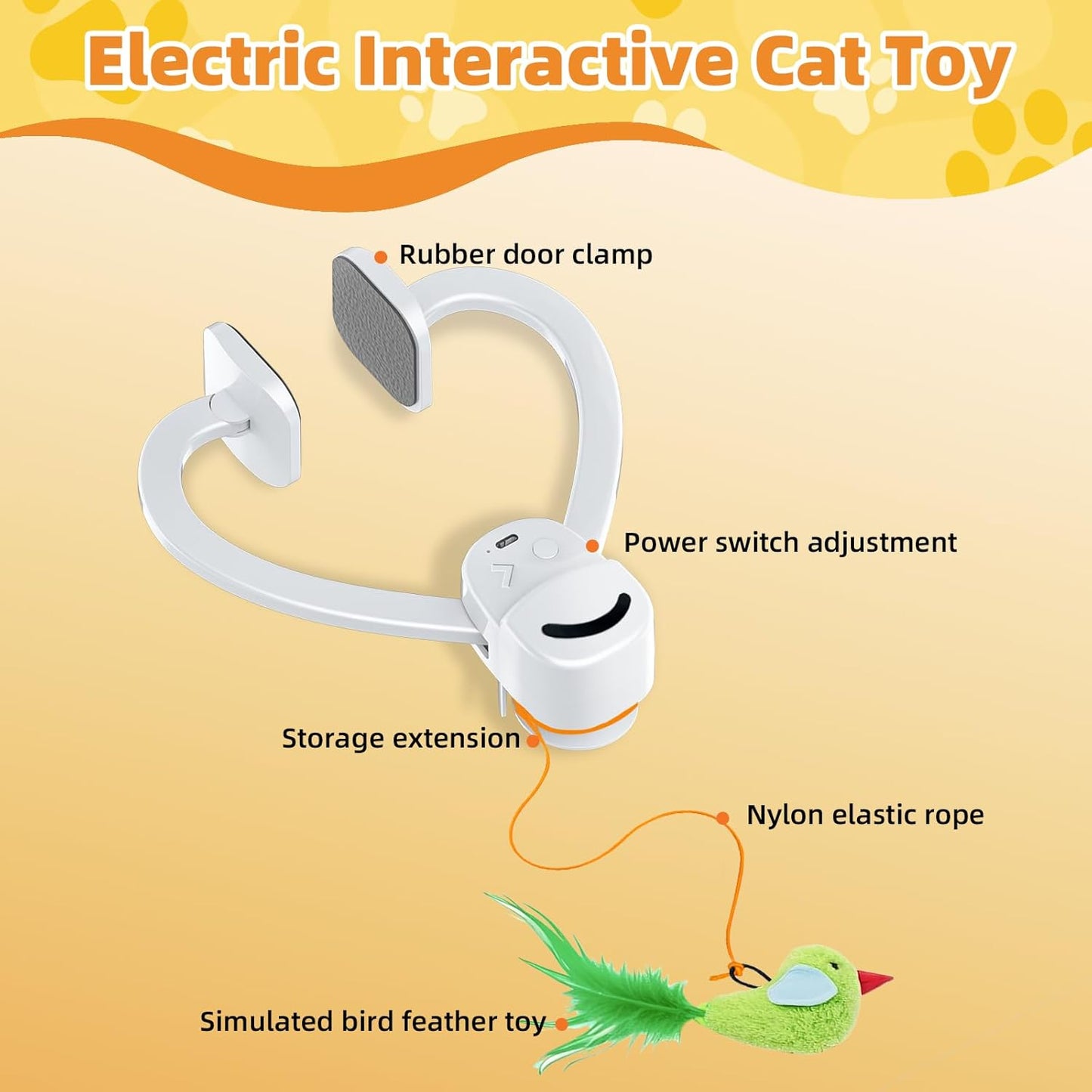 Interactive Cat Toys for Indoor Cats Automatic Electric Flying Bird Feather Stick Toy