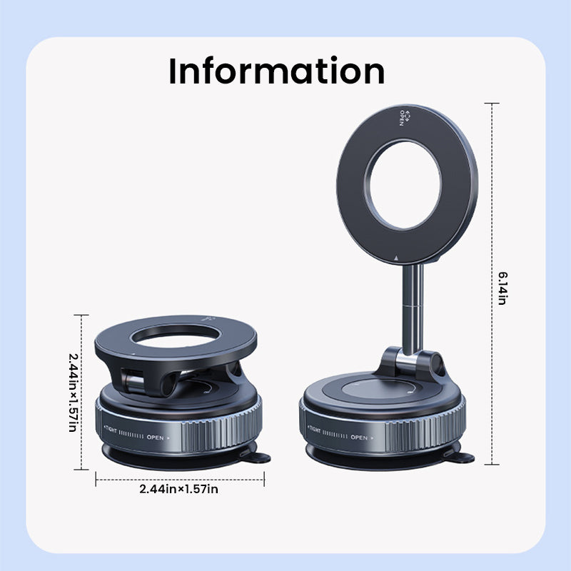 🔥360° adjustable vacuum magnetic phone holder📱Multi-function car phone holder anti-shake navigation magnetic vacuum suction cup holder universal rotating holder🔥