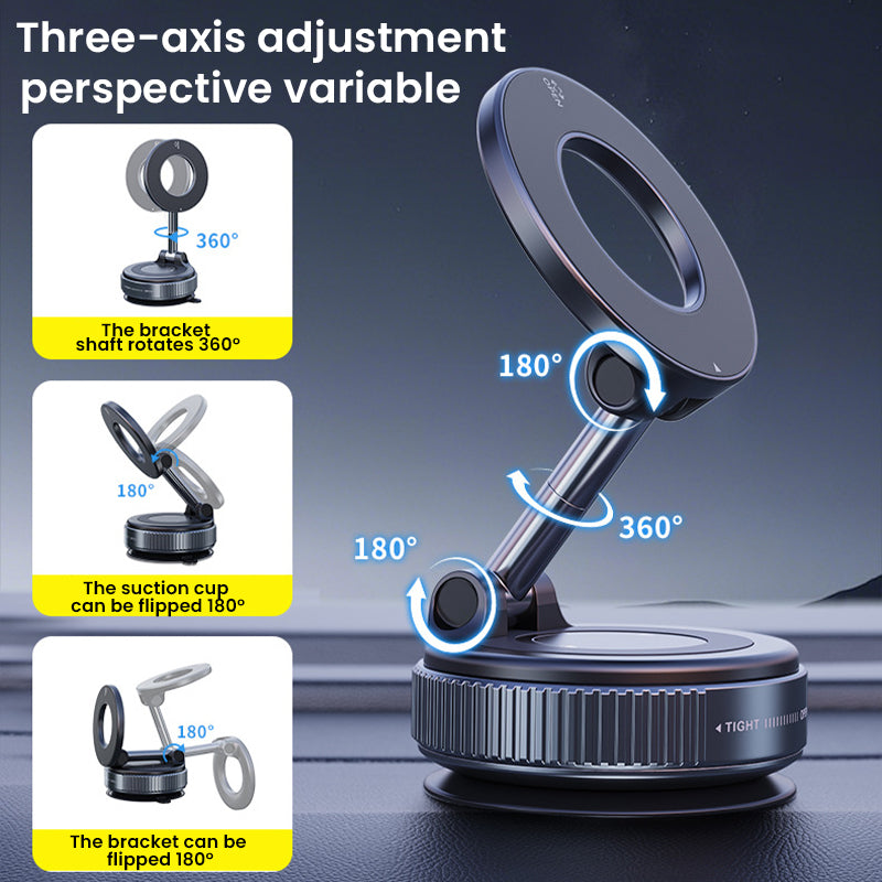 🔥360° adjustable vacuum magnetic phone holder📱Multi-function car phone holder anti-shake navigation magnetic vacuum suction cup holder universal rotating holder🔥