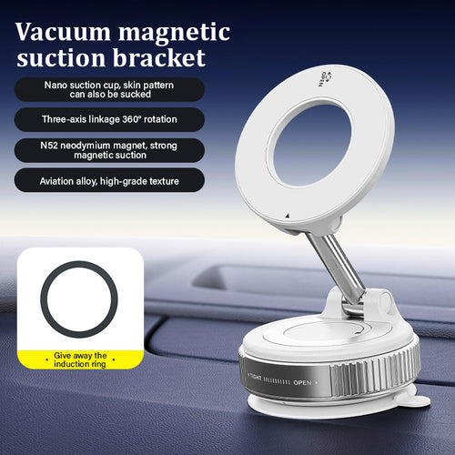🔥360° adjustable vacuum magnetic phone holder📱Multi-function car phone holder anti-shake navigation magnetic vacuum suction cup holder universal rotating holder🔥