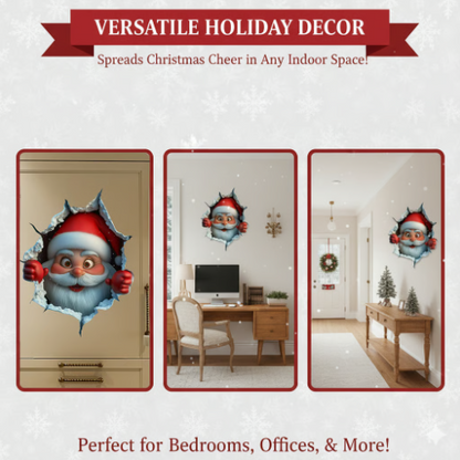 "Santa's Breaking In!" Christmas Wall Sticker 🎅 Funny Holiday Decor for Home 🎄