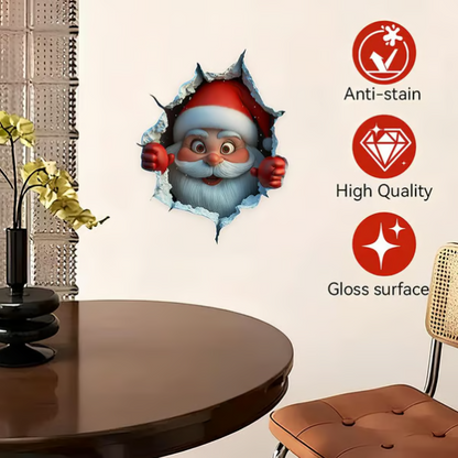 "Santa's Breaking In!" Christmas Wall Sticker 🎅 Funny Holiday Decor for Home 🎄