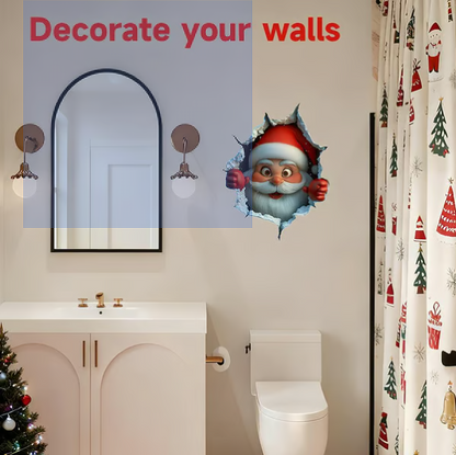 "Santa's Breaking In!" Christmas Wall Sticker 🎅 Funny Holiday Decor for Home 🎄