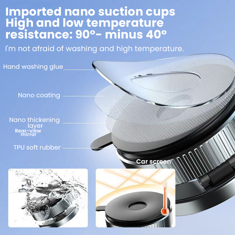 🔥360° adjustable vacuum magnetic phone holder📱Multi-function car phone holder anti-shake navigation magnetic vacuum suction cup holder universal rotating holder🔥