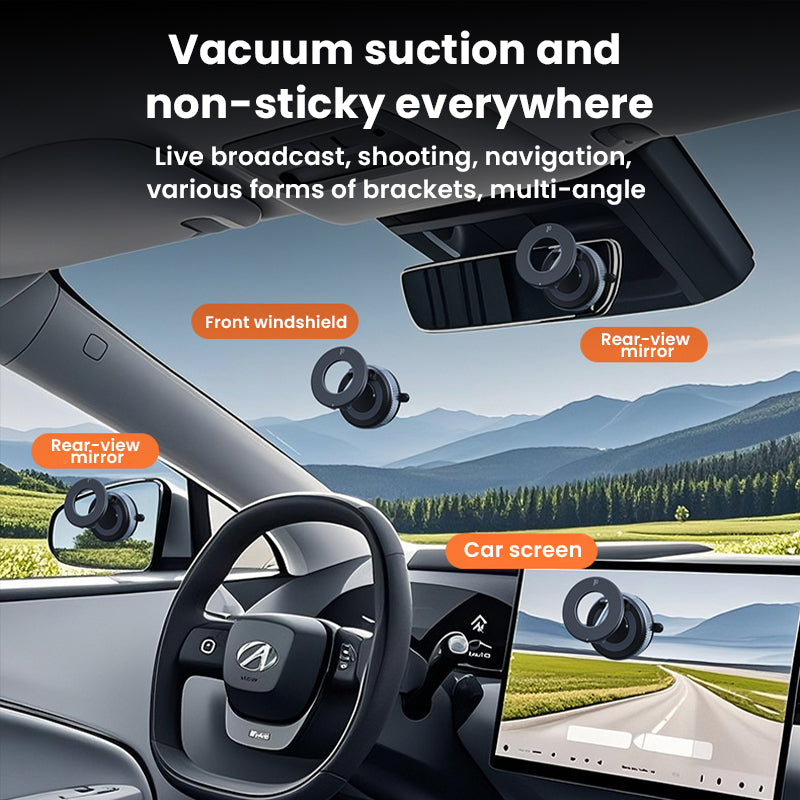 🔥360° adjustable vacuum magnetic phone holder📱Multi-function car phone holder anti-shake navigation magnetic vacuum suction cup holder universal rotating holder🔥