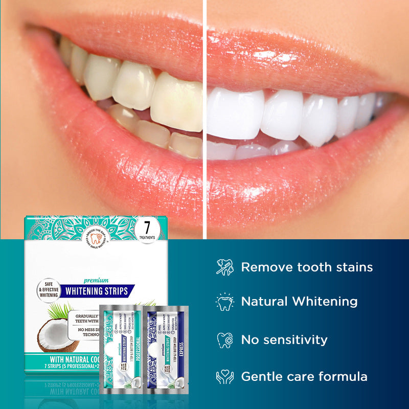 ✨Get sparkling white teeth with these teeth whitening strips💥(Five courses of treatment are effective)