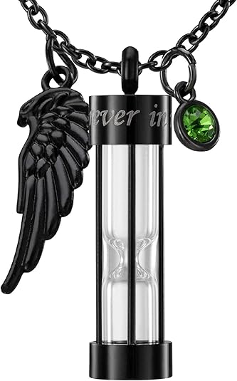 Ashes Timeless Hourglass Memorial Pendant Keepsake Jewelry for Human Pet Ashes