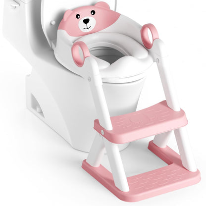 Potty Training Seat, Upgrade Toddler Toilet Seat for Kids Boys Girls, 2 in 1 Potty Training Toilet for Kids, Splash Guard Anti-Slip Pad Step Stool