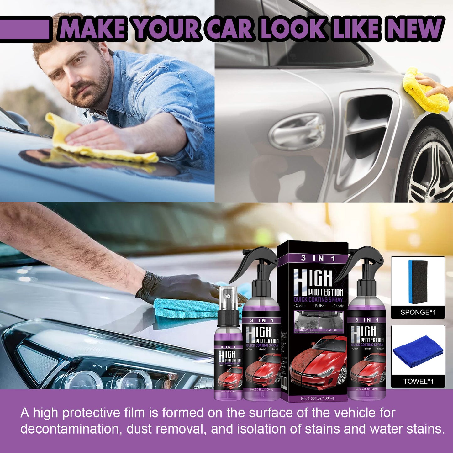 🔥3-in-1 high protection fast car paint spray gives you unexpected results🔥