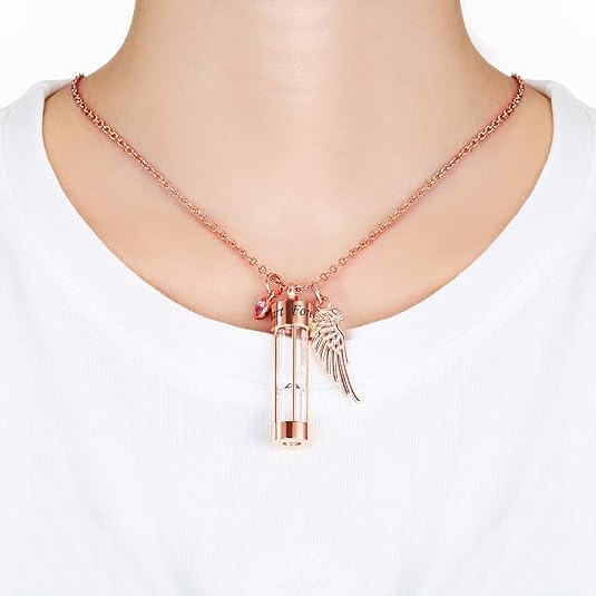 Ashes Timeless Hourglass Memorial Pendant Keepsake Jewelry for Human Pet Ashes