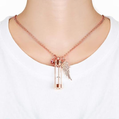 Ashes Timeless Hourglass Memorial Pendant Keepsake Jewelry for Human Pet Ashes