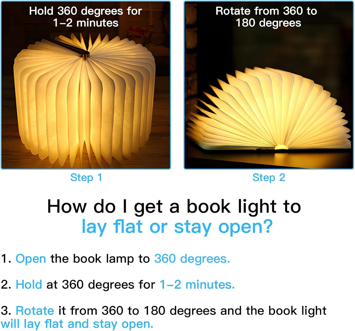 Foldable Paper Book Light-Rechargeable Folding Paper Lamp-Women or Friend, Christmas Gifts Choice
