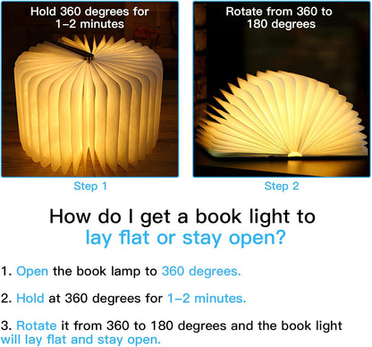 Foldable Paper Book Light-Rechargeable Folding Paper Lamp-Women or Friend, Christmas Gifts Choice