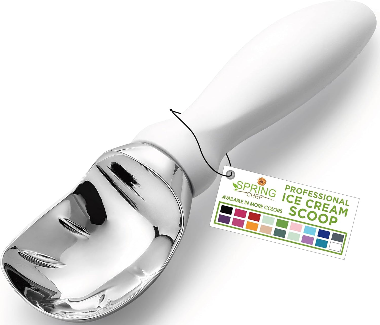 🍨🍧Heavy Duty Ice Cream Scoop with Comfortable Handle - Professional Ice Cream Scooper for Gelato, Sorbet, Cookie Dough, Melon, Frozen Yogurt - Dishwasher Safe Metal Kitchen Tool