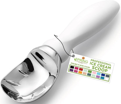 🍨🍧Heavy Duty Ice Cream Scoop with Comfortable Handle - Professional Ice Cream Scooper for Gelato, Sorbet, Cookie Dough, Melon, Frozen Yogurt - Dishwasher Safe Metal Kitchen Tool