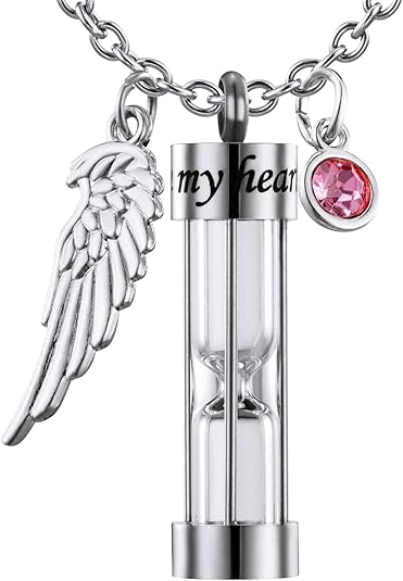 Ashes Timeless Hourglass Memorial Pendant Keepsake Jewelry for Human Pet Ashes