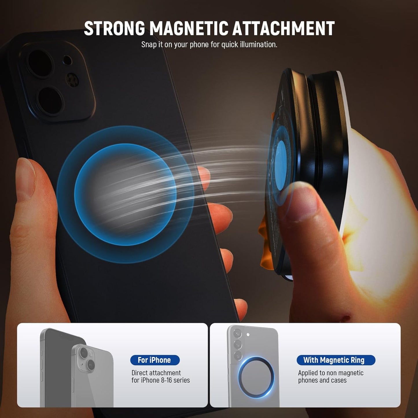 📸 Magnetic Phone Fill Light - Portable LED Selfie Ring Light for Photos/Videos, Rechargeable