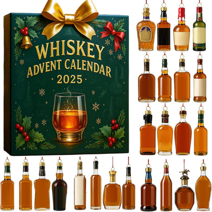 2025 Whiskey Advent Calendar - 24 Days Premium Whiskey Tasting Experience for Christmas Countdown, 2D Flat Plane Design with Airplane Box for Easy Storage & Gifting