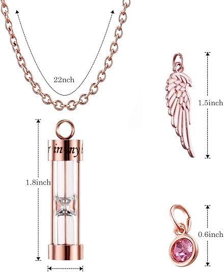 Ashes Timeless Hourglass Memorial Pendant Keepsake Jewelry for Human Pet Ashes