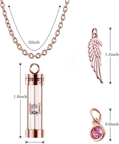 Ashes Timeless Hourglass Memorial Pendant Keepsake Jewelry for Human Pet Ashes