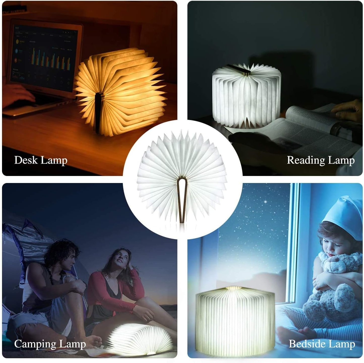 Foldable Paper Book Light-Rechargeable Folding Paper Lamp-Women or Friend, Christmas Gifts Choice