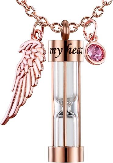 Ashes Timeless Hourglass Memorial Pendant Keepsake Jewelry for Human Pet Ashes