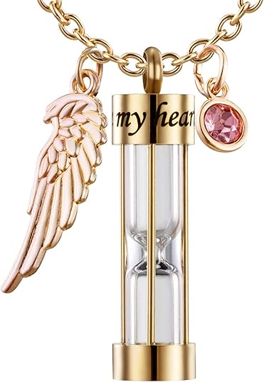 Ashes Timeless Hourglass Memorial Pendant Keepsake Jewelry for Human Pet Ashes