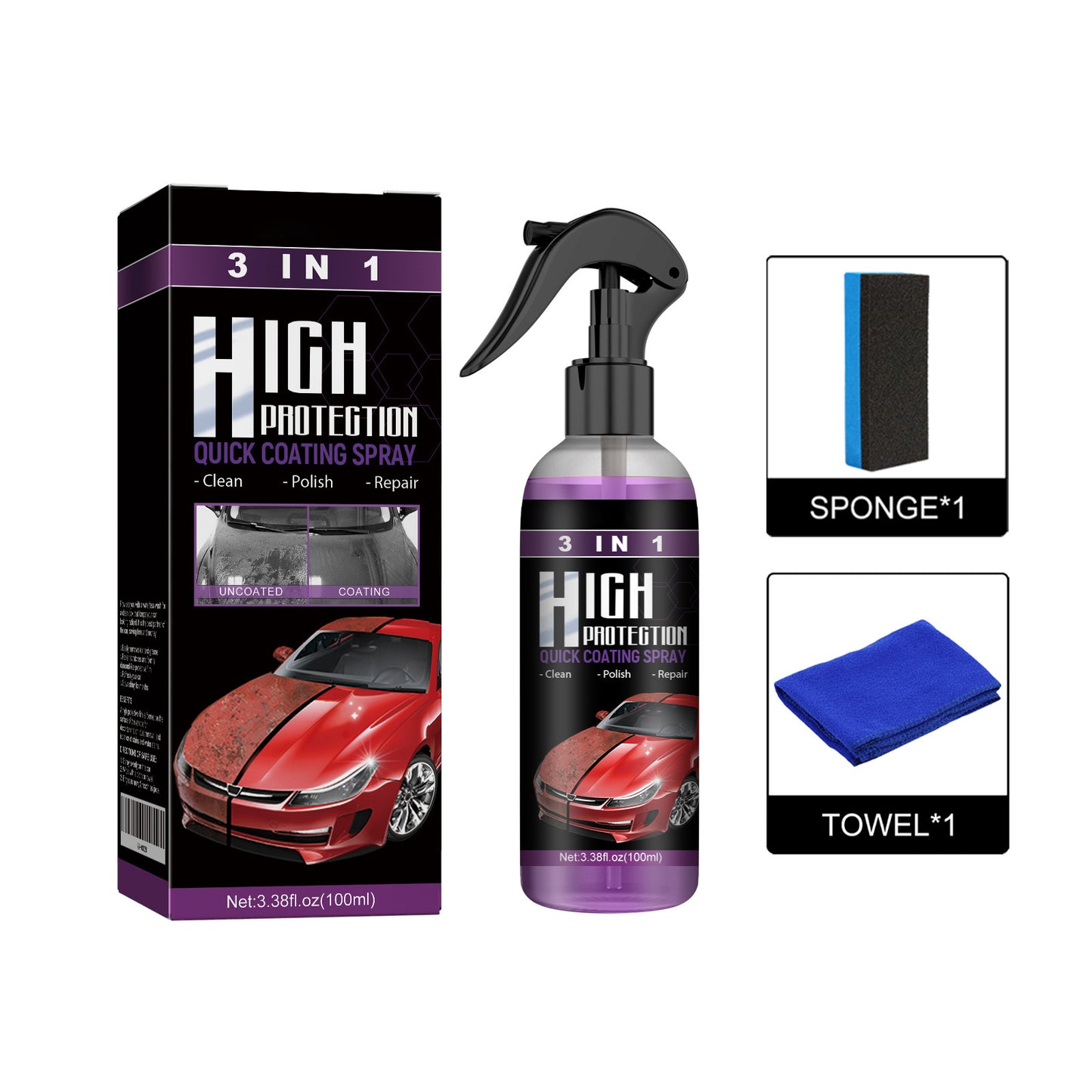 🔥3-in-1 high protection fast car paint spray gives you unexpected results🔥