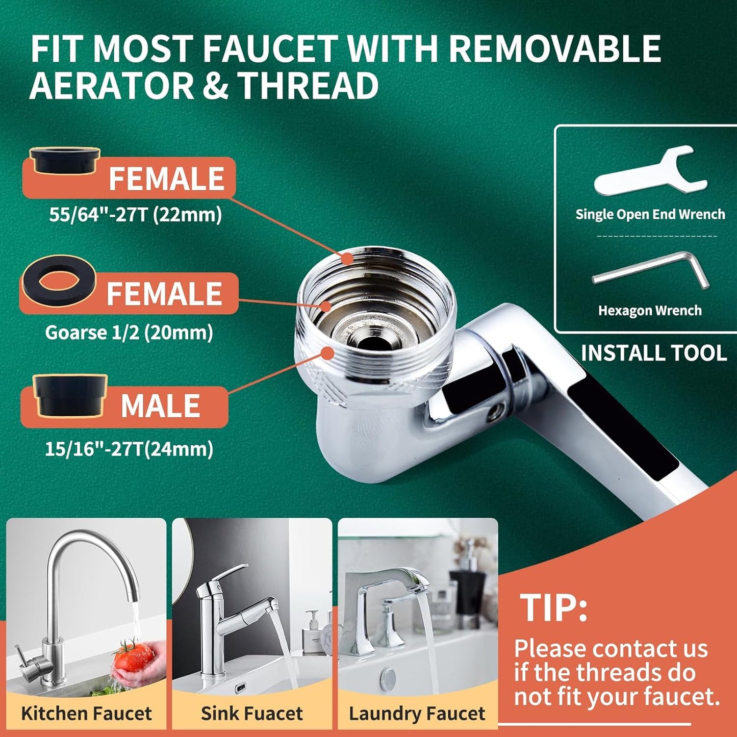 Limited Time Offer ⏰|1080° Swivel Faucet-Extender Sink-Aerator