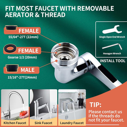 Limited Time Offer ⏰|1080° Swivel Faucet-Extender Sink-Aerator