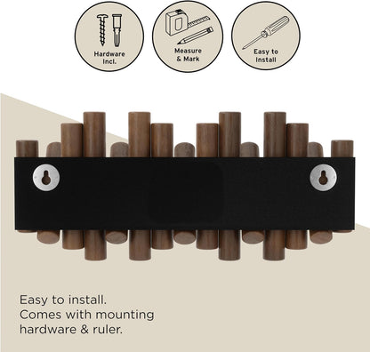 Limited-Time Deal|Picket Rail Hook Coat Rack, Aged Walnut