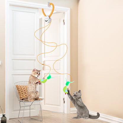 Interactive Cat Toys for Indoor Cats Automatic Electric Flying Bird Feather Stick Toy
