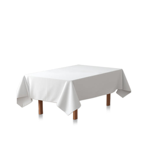 🔥Light luxury high-end white large rectangular polyester tablecloth outdoor wedding hotel conference room tablecloth🔥