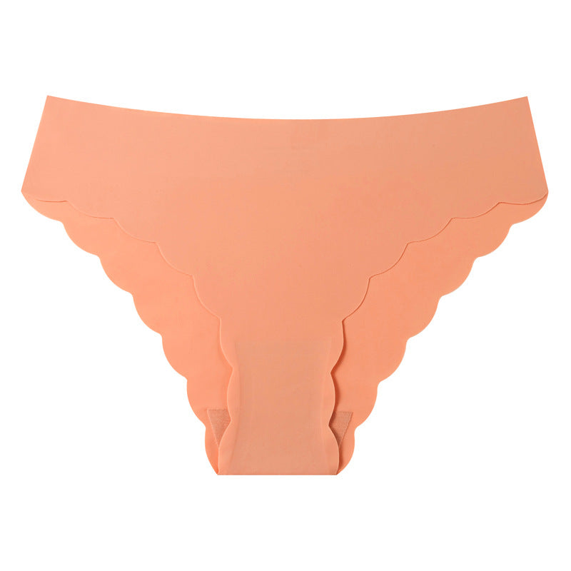 ✨Wave edge low waist breathable nylon briefs ice silk invisible women's seamless underwear✨