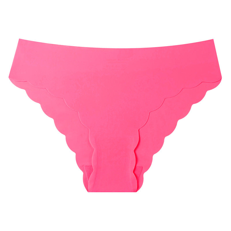 ✨Wave edge low waist breathable nylon briefs ice silk invisible women's seamless underwear✨