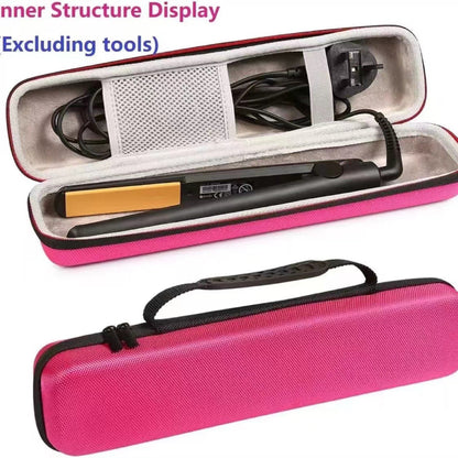 60% off free shipping Travel Case for Hair Straightener Bag Hot Tools Curling Iron Travel Straightener Case Electric Hot Comb Flat Iron Hair Straight Styler (Only Case, Black pink)
