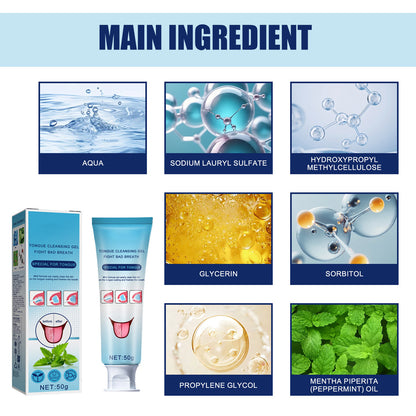 Tongue cleaning gel with brush🔥Discounts you won't believe🔥