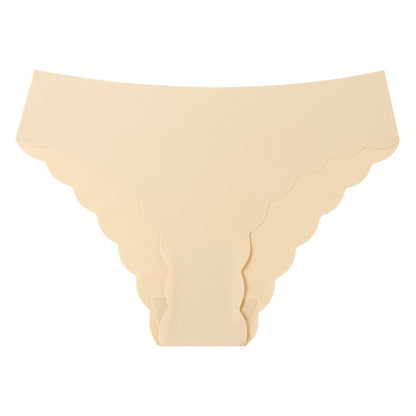 ✨Wave edge low waist breathable nylon briefs ice silk invisible women's seamless underwear✨