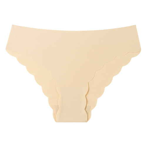 ✨Wave edge low waist breathable nylon briefs ice silk invisible women's seamless underwear✨