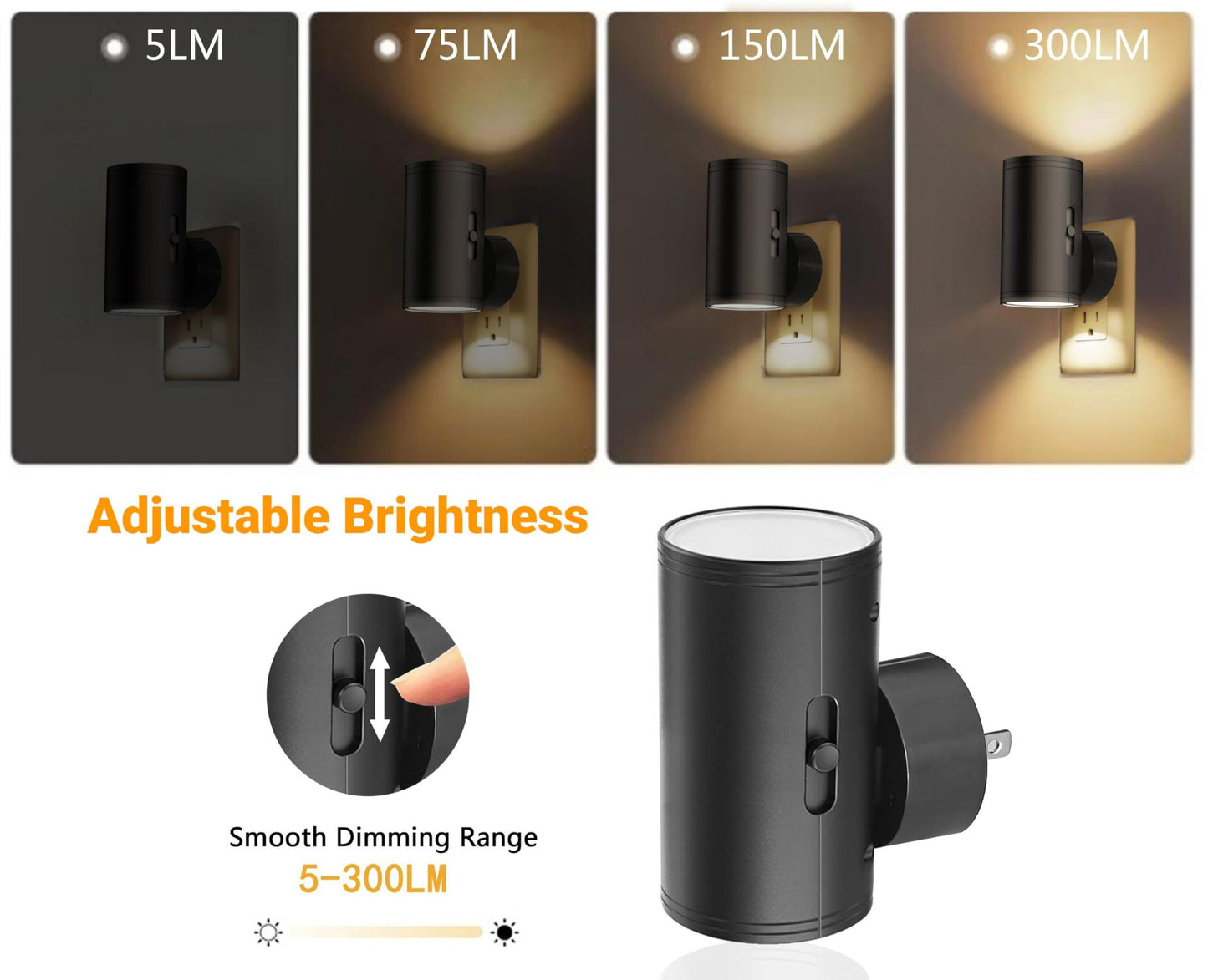 Sensor LED Night Light 🌙 | Auto-On & Dimmable—Hassle-Free Night Glow!