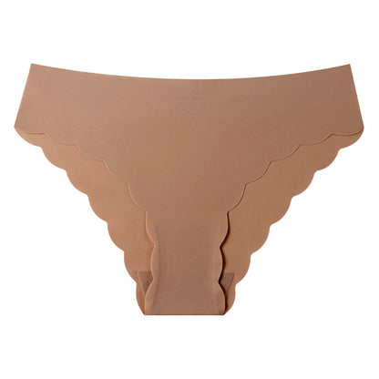 ✨Wave edge low waist breathable nylon briefs ice silk invisible women's seamless underwear✨