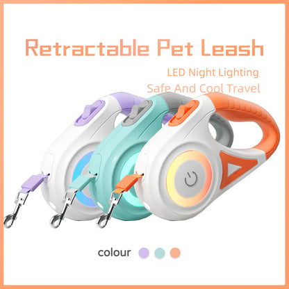 🐶Retractable Dog Leash with Collar & Spotlight – 🐕Automatic Pet Traction Rope for Small & Medium Dogs❤️🐾